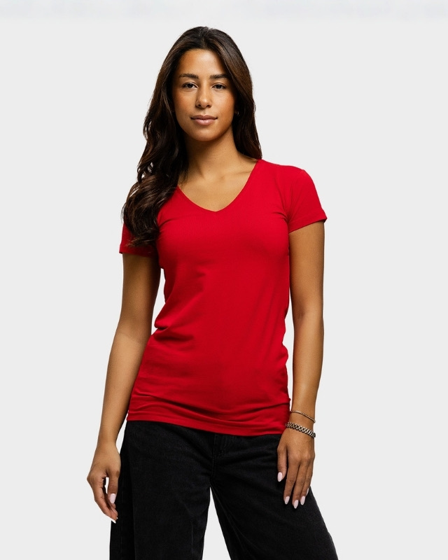 Lemon & Soda Cotton Elastane Vneck T-shirt for her