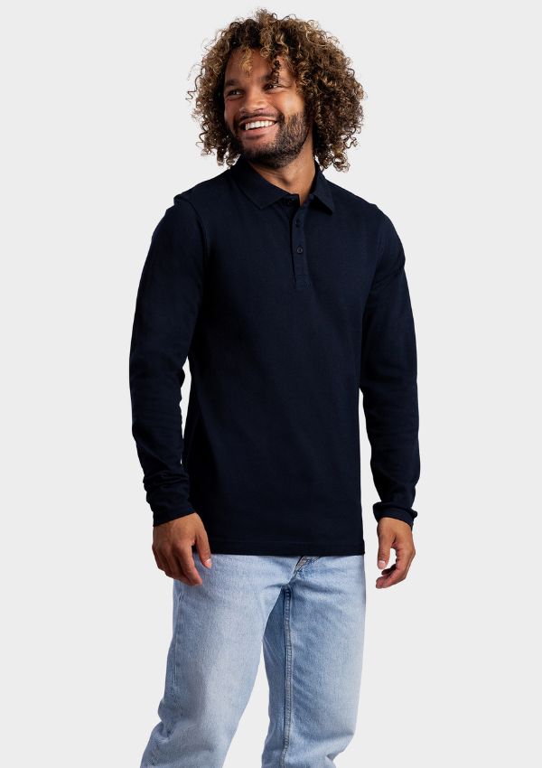 Lemon & Soda Cotton Elastane Long Sleeve Polo